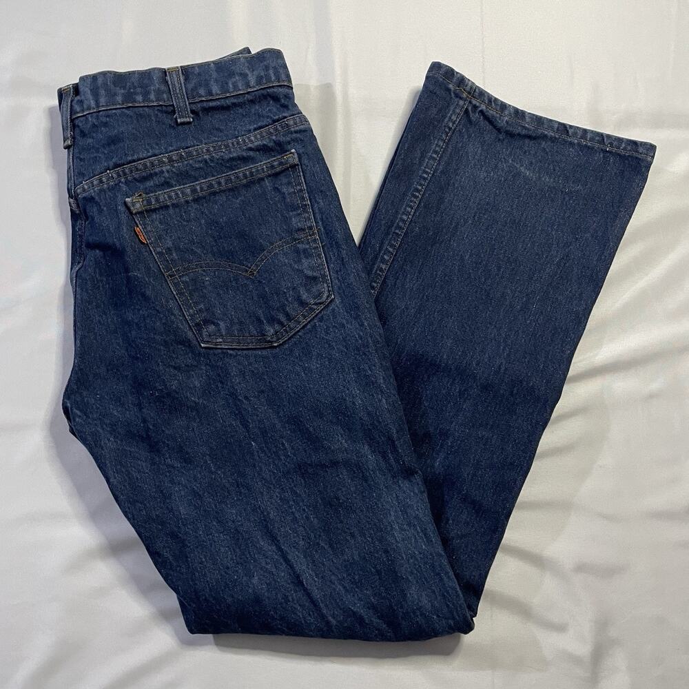 Vtg 1983 Levi's 517 Orange Tab Jeans 35x30 Medium Wash Flared Bootcut USA Made